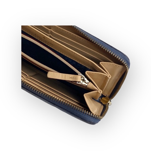 kate spade Neda Grey Street Continental Zip Around Wallet Card Slots Slate - Picture 15 of 16